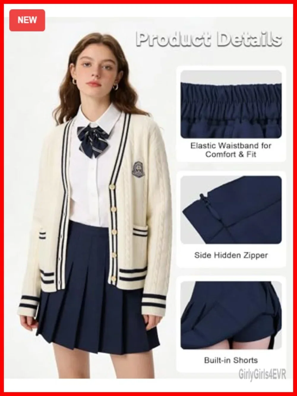 Women's Pleated Skort High Waisted Tennis Miniskirt with Inner Shorts Athletic